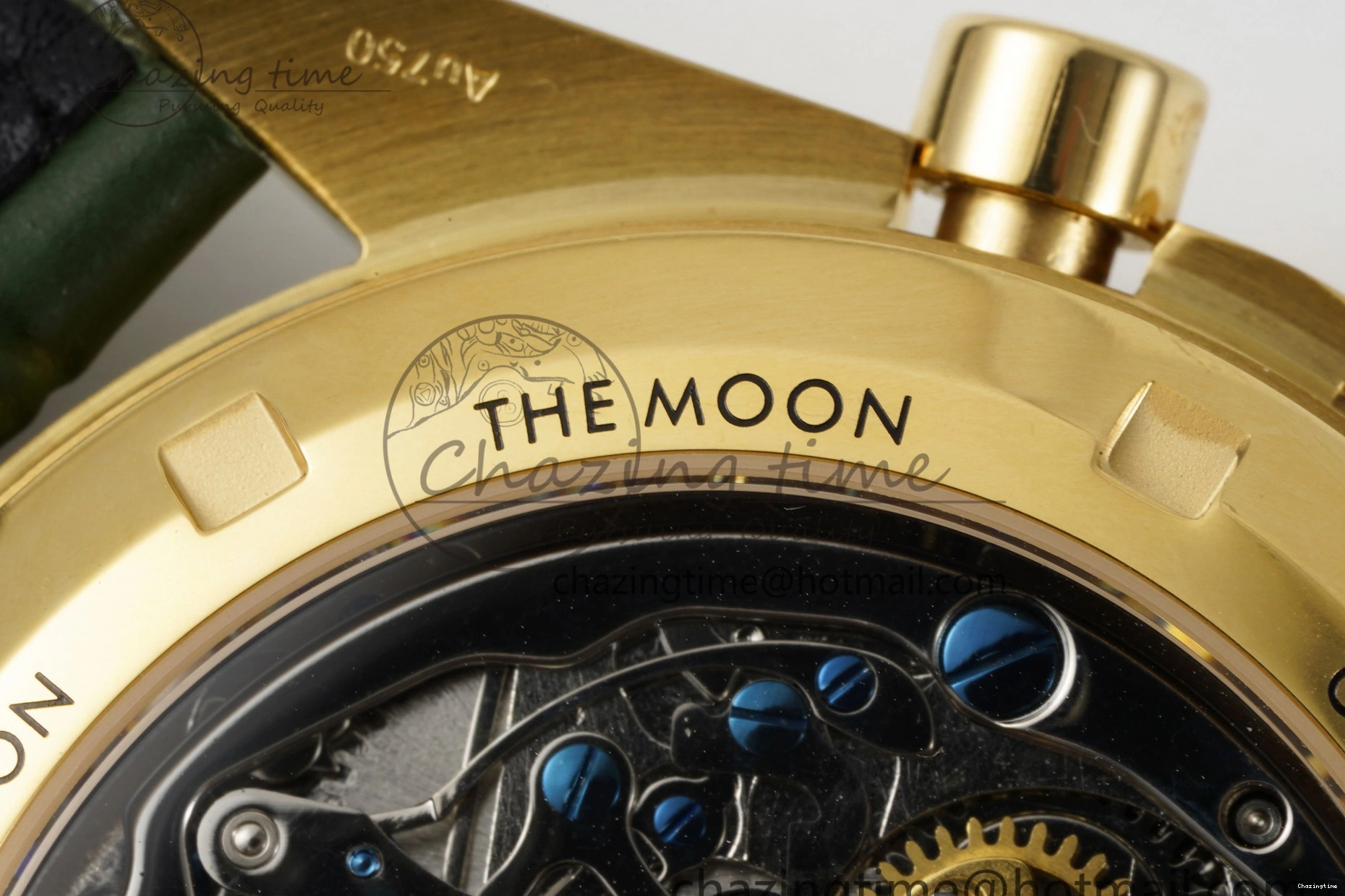 0512 Speedmaster Moonwatch in Moonshine Gold YG RMF Best Edition Green Dial on Green Leather Strap Manual Chrono EasyCare 7832